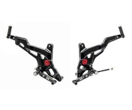 PE440B Adjustable Rear Sets Sport 1200s Cnc Racing Black Ducati Monster 1200 2014 > 2016
