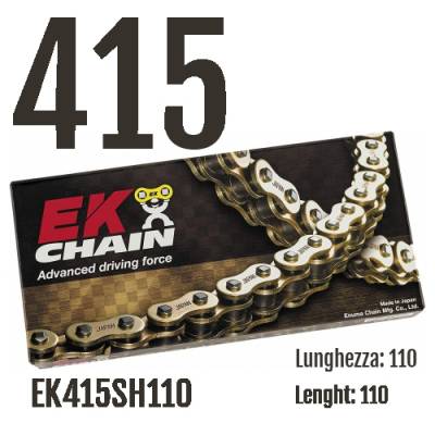 EK415SH110 Chaîne EK CHAINS Step 415 taille 110 pour MALAGUTI FIFTY BLACK - HF 1982 > 1986 50