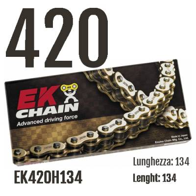 EK420H134 Chaîne EK CHAINS Step 420 taille 134 pour MALAGUTI XTM 2003 > 2006 50