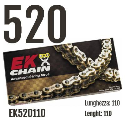 EK520110 Chaîne EK CHAINS Step 520 taille 110 pour APRILIA RS REPLICA 1993 > 2005 125