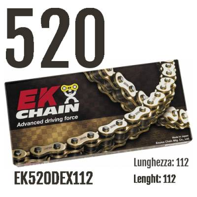 EK520DEX112 Cadena EK CHAINS Paso 520 tamaño 112 para SUZUKI SV-XA 2018 > 2019 650