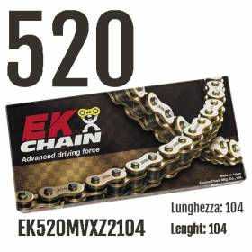 EK520MVXZ2104 Catena EK CHAINS Passo 520 - 104 maglie per DUCATI MONSTER S4R 2003 > 2006 996