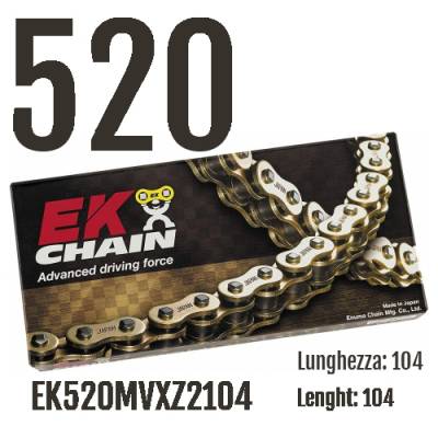 EK520MVXZ2104 Chaîne EK CHAINS Step 520 taille 104 pour KAWASAKI W800 CAFE / STREET 2018 > 2019 800
