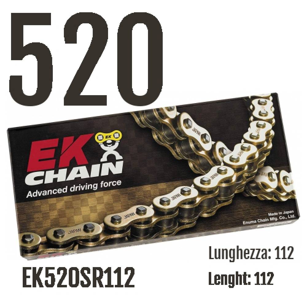 EK520SR112 Chaîne EK CHAINS Step 520 taille 112 pour SUZUKI TS-X 1985 > 1990 250
