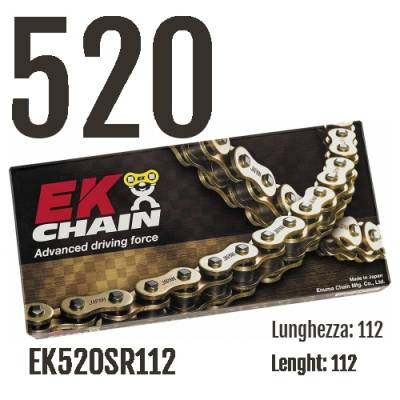 EK520SR112 Chaîne EK CHAINS Step 520 taille 112 pour KTM MX 1991 > 1995 125