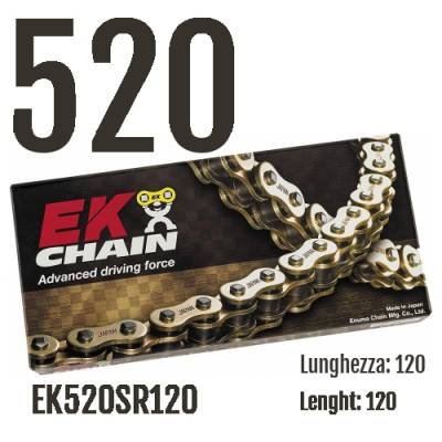 EK520SR120 Chaîne EK CHAINS Step 520 taille 120 pour HUSQVARNA WRE 2004 > 2006 125