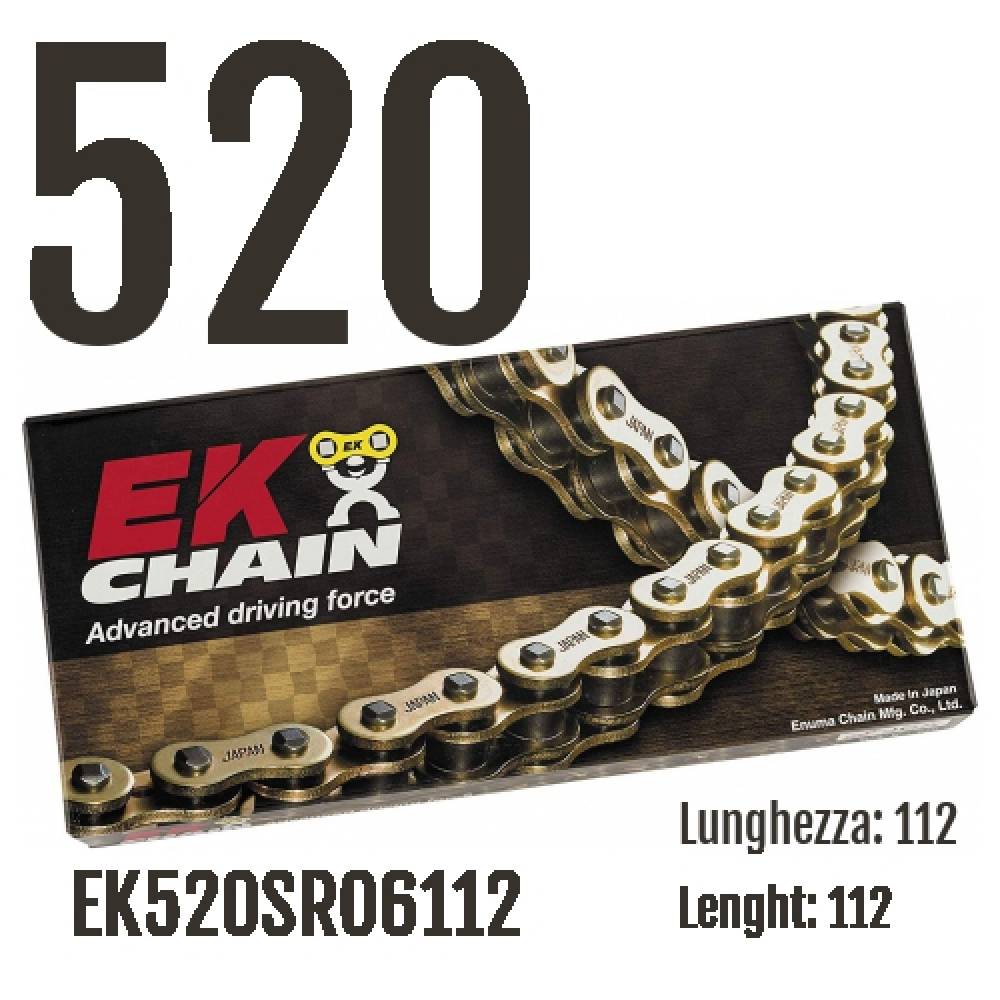 EK520SRO6112 Cadena EK CHAINS Paso 520 tamaño 112 para KAWASAKI KLX -R 2003 400