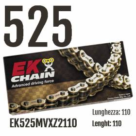 EK525MVXZ2110 Cadena EK CHAINS Paso 525 tamaño 110 para YAMAHA XSR900 ABS 2016 > 2019 900