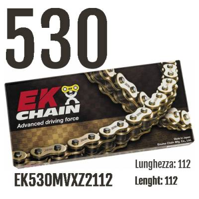 EK530MVXZ2112 Cadena EK CHAINS Paso 530 tamaño 112 para TRIUMPH THUNDERBIRD 1995 > 1998 900