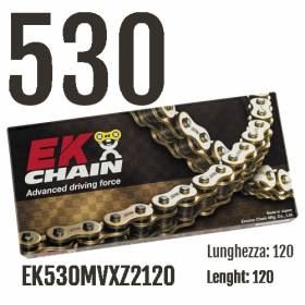EK530MVXZ2120 Chaîne EK CHAINS Step 530 taille 120 pour HONDA CBF F / ABS / ST 2006 > 2010 1000