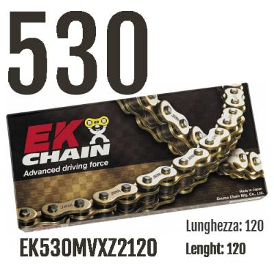 EK530MVXZ2120 Chaîne EK CHAINS Step 530 taille 120 pour YAMAHA YZF-R6 2003 > 2005 600