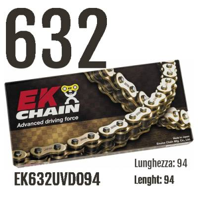EK632UVDO94 Kette EK CHAINS Step 632 Größe 94 für KAWASAKI GPZ RX 1986 > 1989 900