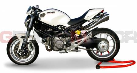 DUHY1005-AB Terminale Scarico Hp Corse Hydroform Sat Ducati Monster 696 796 1100 2007 > 2014